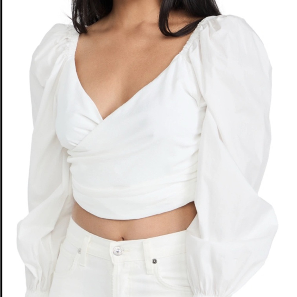 En Saison White Puff Sleeve Blouse XS